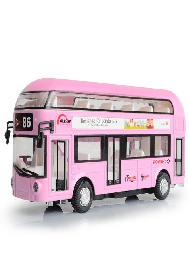 UKAXA Double Decker Bus Diecast Metal London Bus Open Door Light & Music Model Pull Back Toys for Boy Kids - Image 3